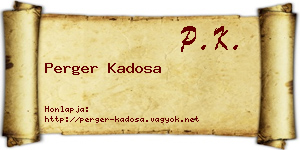 Perger Kadosa névjegykártya